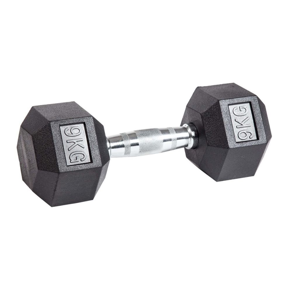 Фото Гантель гексагональная обрезиненная PROFI-FIT  9 кг