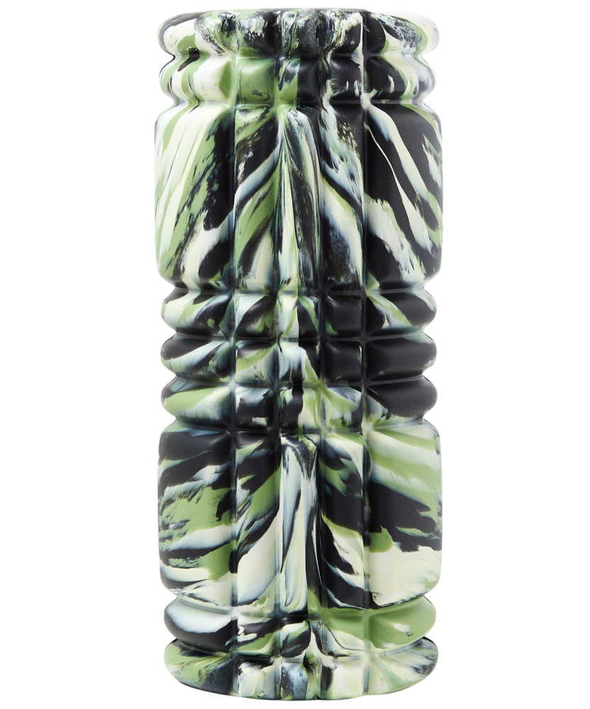 Фото Ролик массажный FA-508, EVA/PP, низкая жесткость, 33x14 cм, зеленый камуфляж/оранжевый