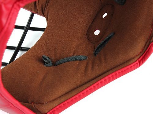 Фотографии Шлем для рукопашного боя с защитной маской .(иск.кожа) Jabb JE-6012, красный