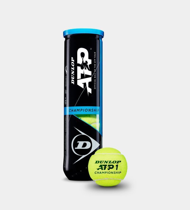 Фото Мяч теннисный Dunlop ATP Championship 4B, 601333, уп.4ш, одобр. ITF, нат.резина,фетр.