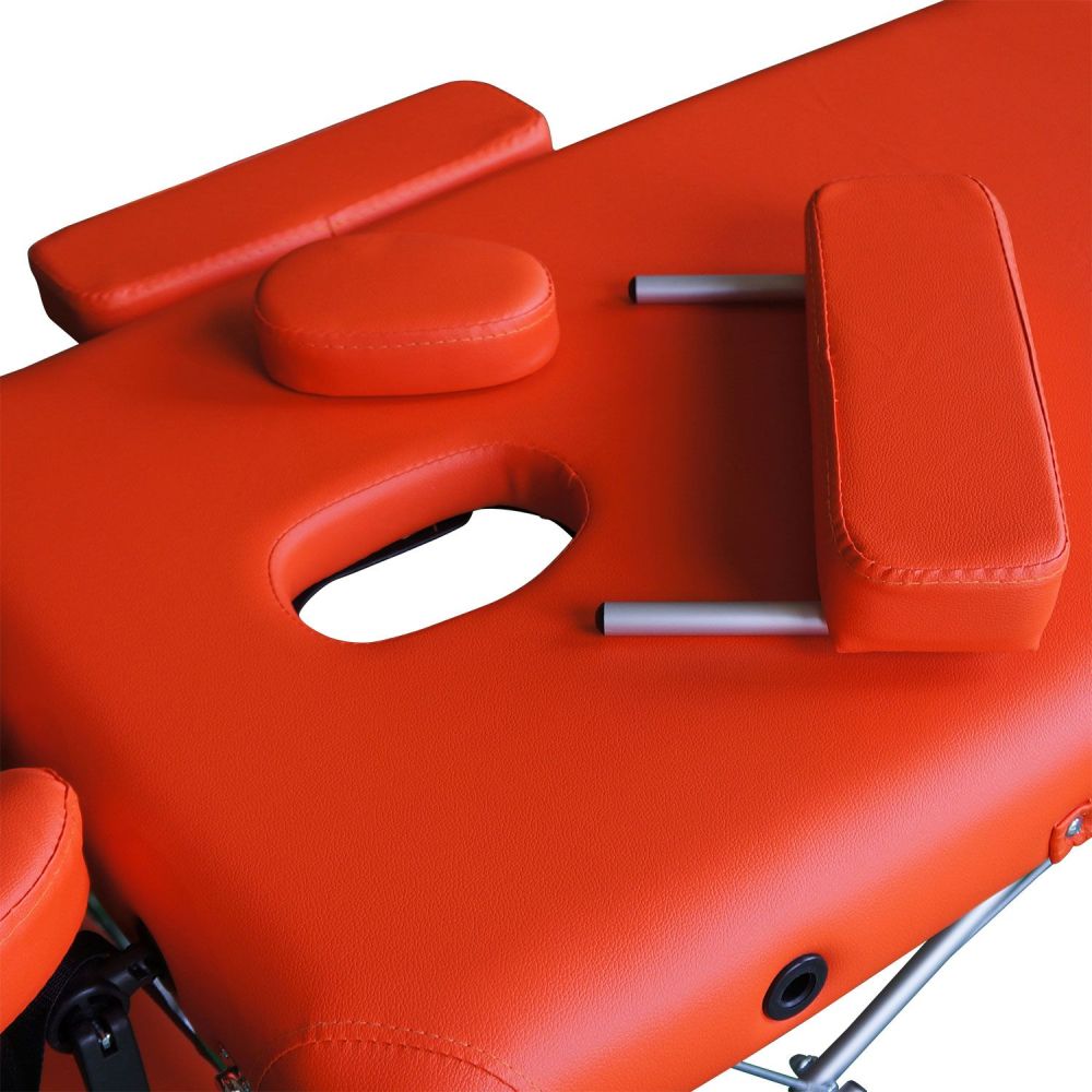 Массажный стол DFC NIRVANA, Elegant, 186х60х4 см, алюм. ножки, цвет оранжевый (Orange)