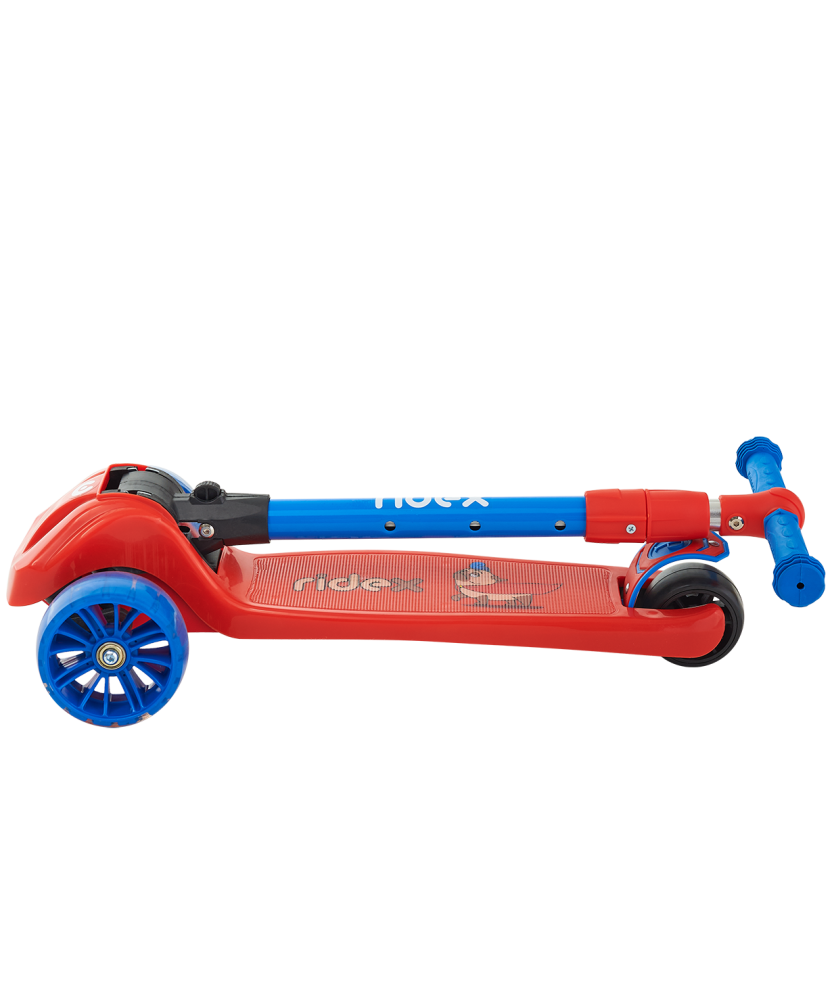 Фотографии Самокат 3-колесный Juicy R 120/80 мм, красный/синий