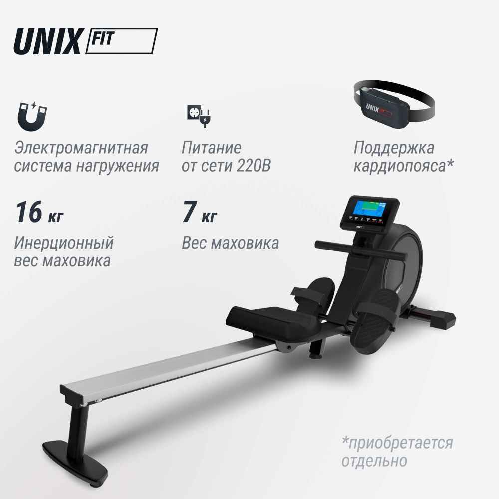 Гребной тренажер UNIX Fit электронная нагрузка / Techno Rower 410E