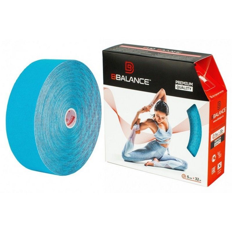 Фото Кинезио тейп BBalance эконом 5x3200 см Голубой