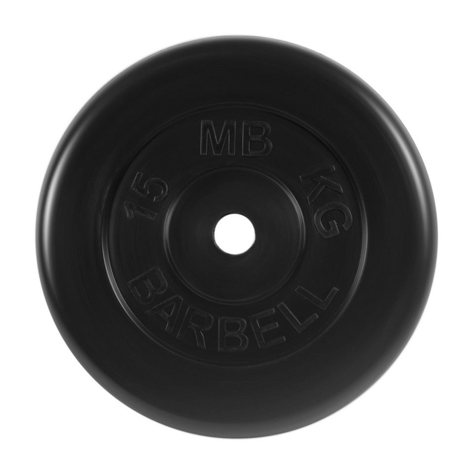 Фото Диск обрезиненный d31мм MB Barbell MB-PltB31-15 15 кг черный