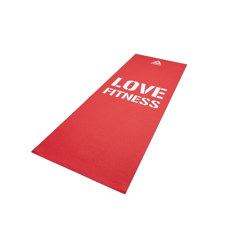 Фото RAMT-11024RDL Тренировочный коврик (мат) для фитнеса тонкий Love (красн)