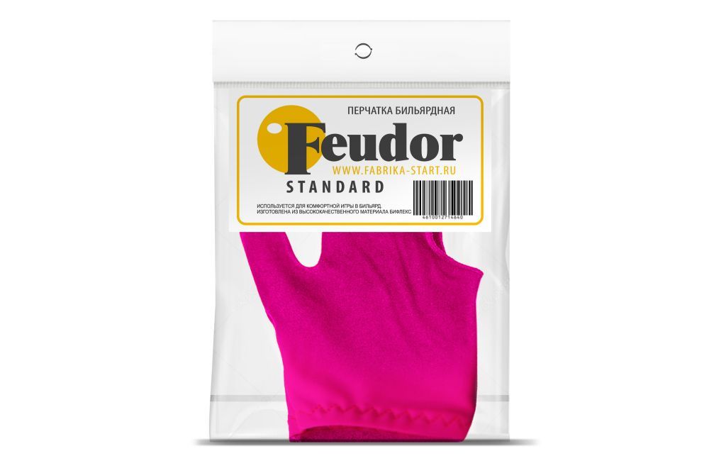 Фотографии Перчатка-бильярдная Feudor Standard fuchsia S