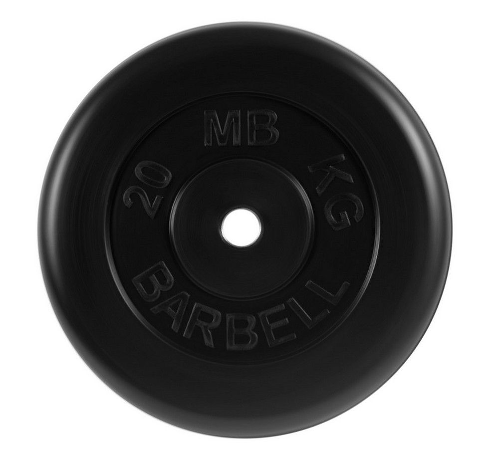 Фото Диск обрезиненный d31мм MB Barbell MB-PltB31-20 20 кг черный