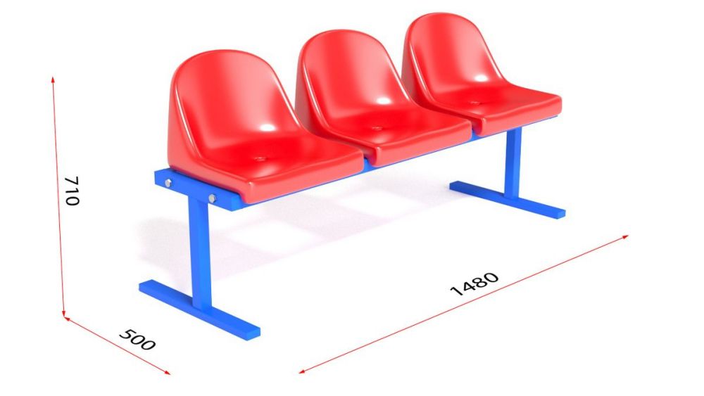 Фотографии Трибуна однорядная на 3 места  Pioner A13589