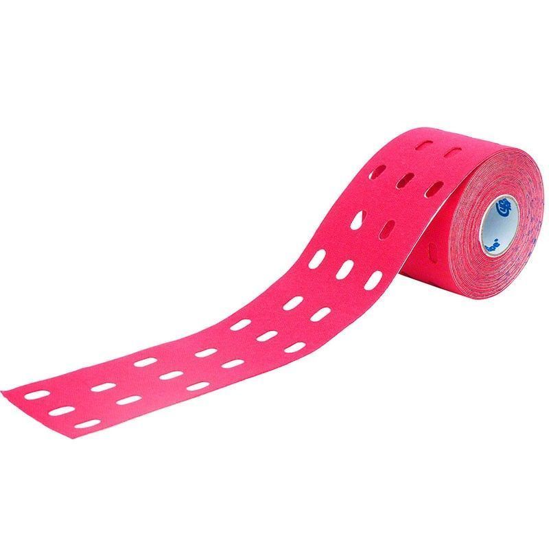 Фото Тейп кинезиологический CureTape Punch Pink, перфорированный