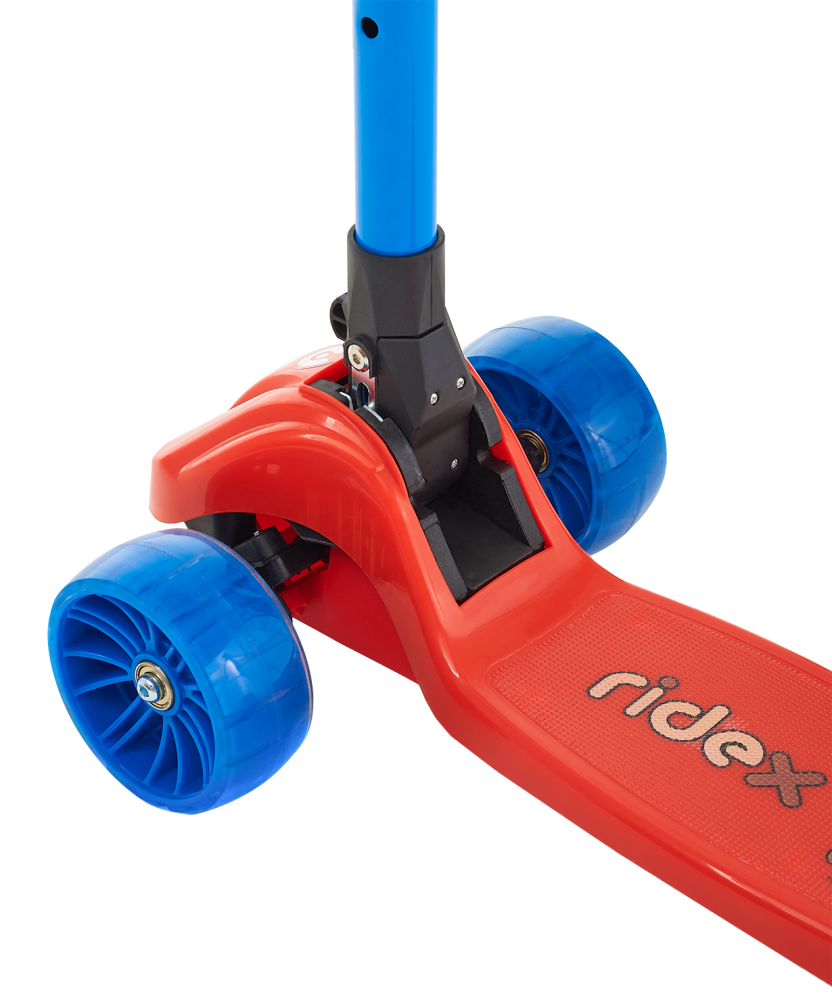 Фотографии Самокат 3-колесный Juicy R 120/80 мм, красный/синий