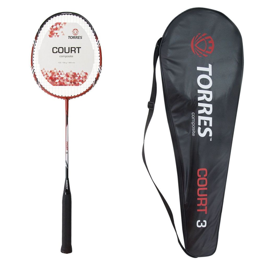 Фото Ракетка для бадминтона Torres Court3 BD20502 красный