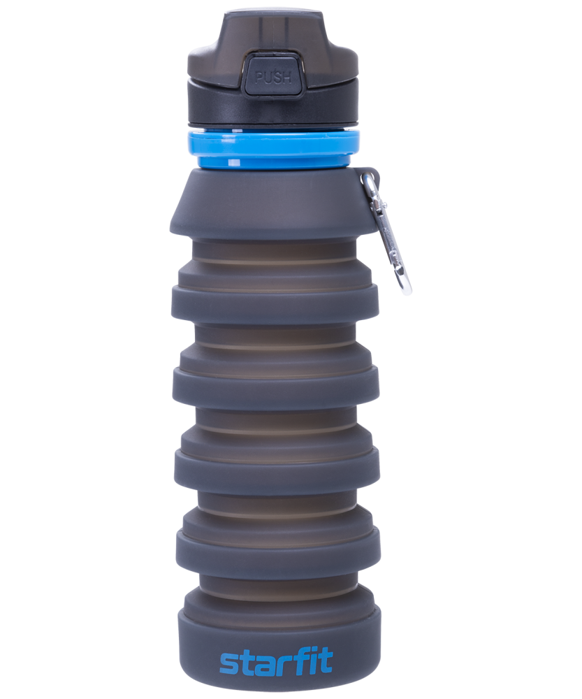 Фото Бутылка для воды складная FB-100, с карабином, серый