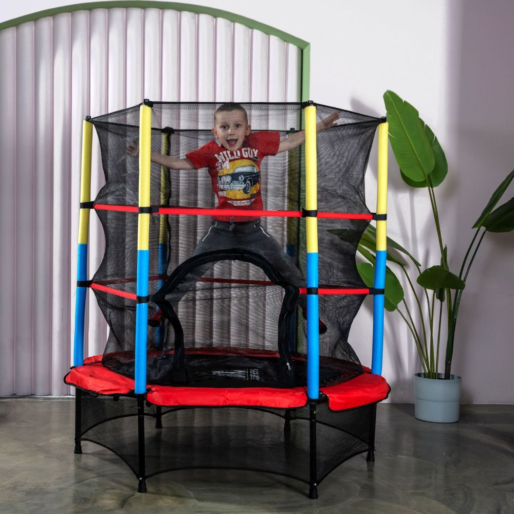 Фотографии Батут DFC JUMP KIDS 55" красн/желт/син, сетка (137см)