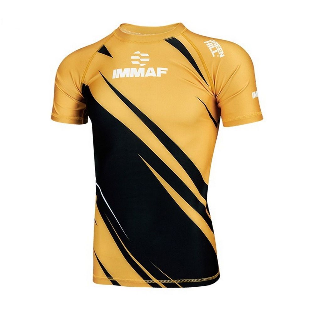 Фото Рашгард Green Hill Rash Guard IMMAF approved RGI-4021 черно-золотой