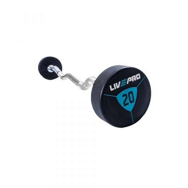 Фиксированная кривая штанга Live Pro Ez Curl Urethane Barbells LP8011-10 10кг