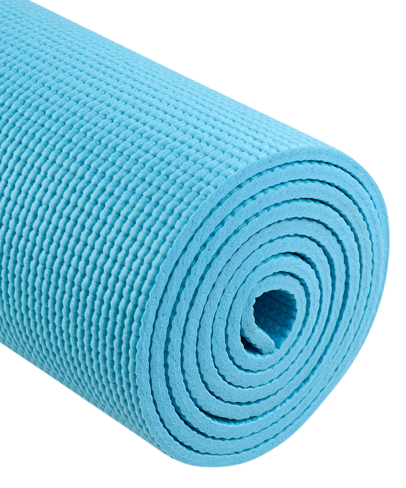 Фотографии Коврик для йоги и фитнеса FM-101, PVC, 183x61x0,6 см, синий пастель
