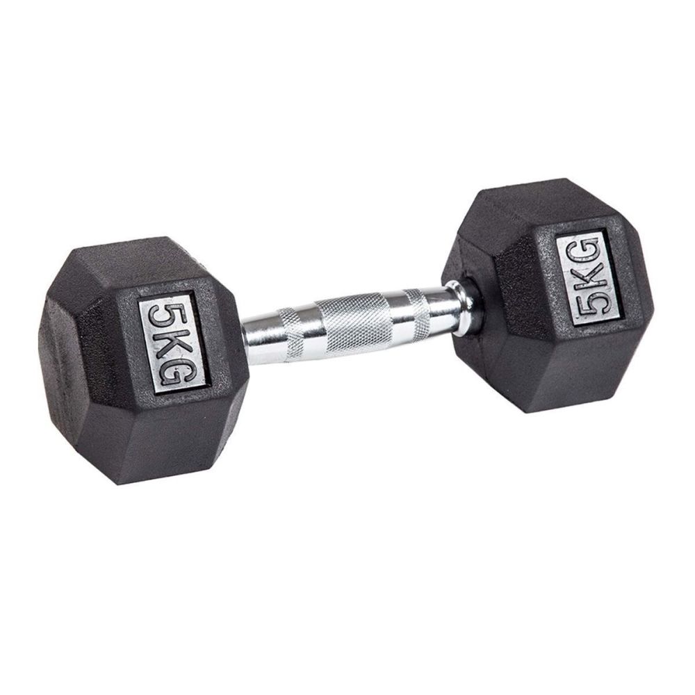 Фото Гантель гексагональная обрезиненная PROFI-FIT  5 кг