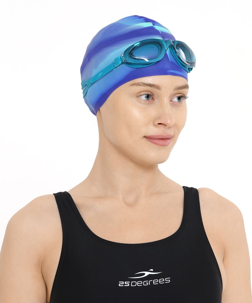 Фотографии Шапочка для плавания Helion Navy/green, силикон