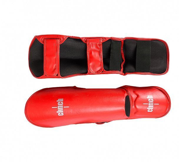 Фотографии Защита голени и стопы Clinch Shin Instep Guard Kick красная
