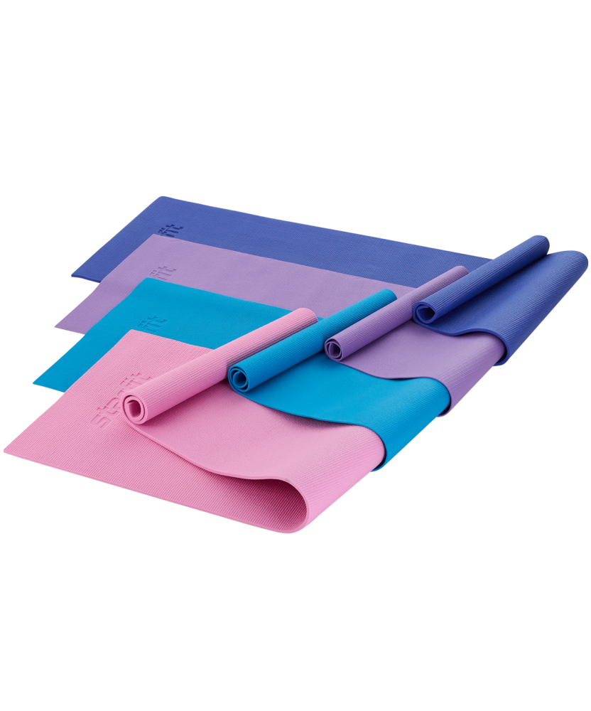 Фотографии Коврик для йоги и фитнеса FM-101, PVC, 183x61x0,8 см, темно-синий