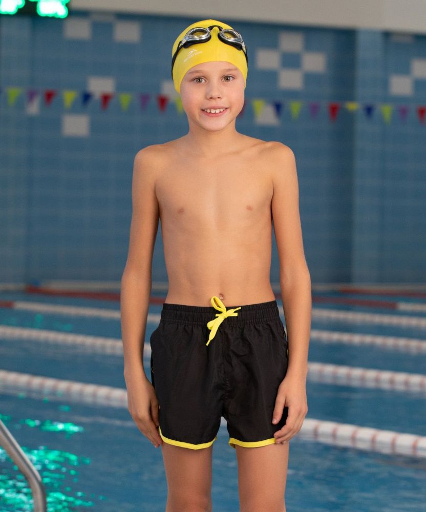 Фотографии Шорты для плавания Station Black/Lime, полиэстер, детский