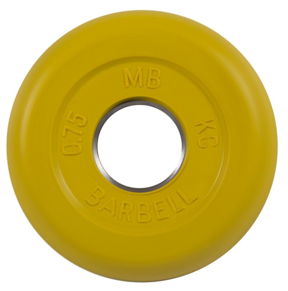 Фото Диск обрезиненный d31мм MB Barbell MB-PltC31-0,75 0,75 кг желтый
