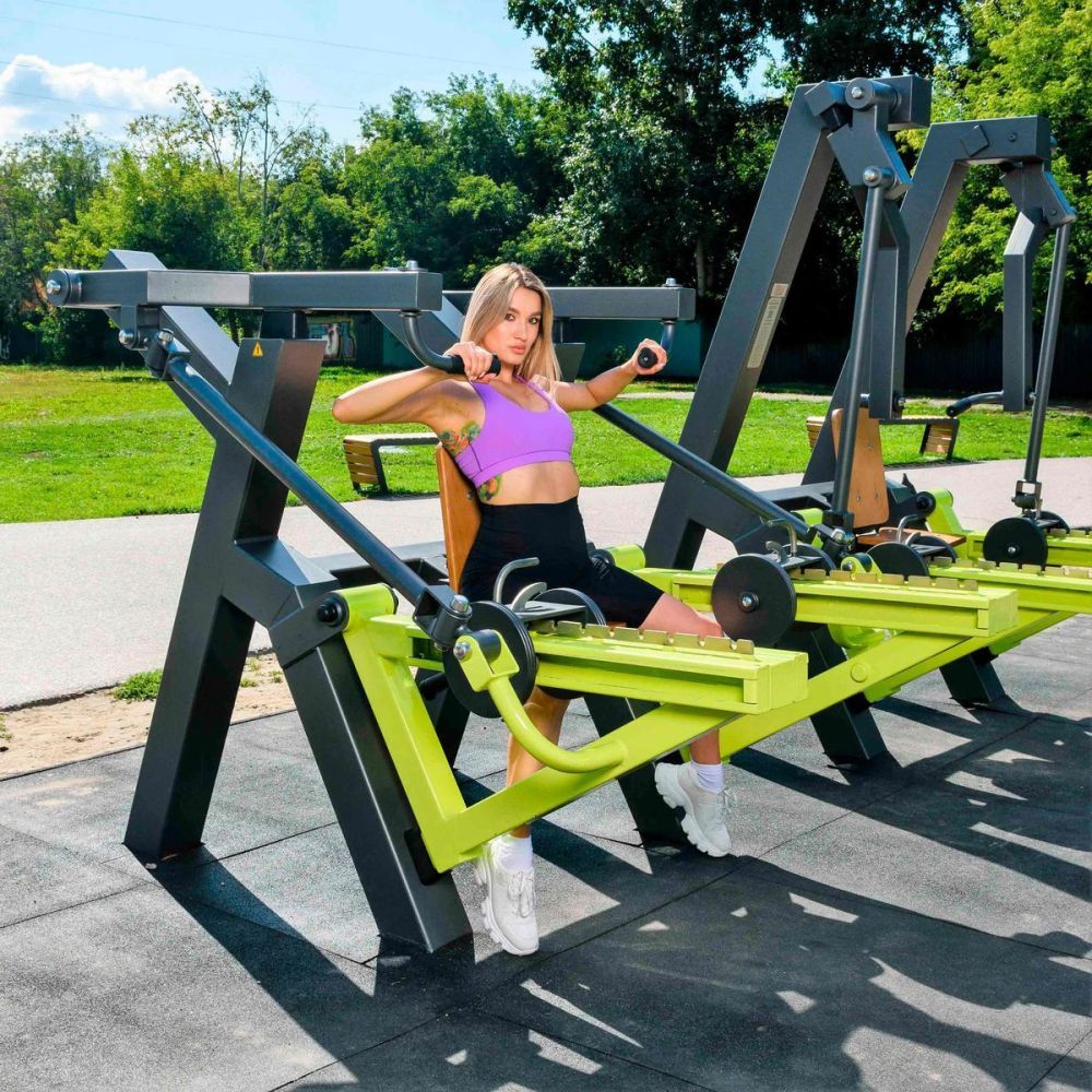 Фотографии Уличный тренажер Жим вверх с переменной нагрузкой