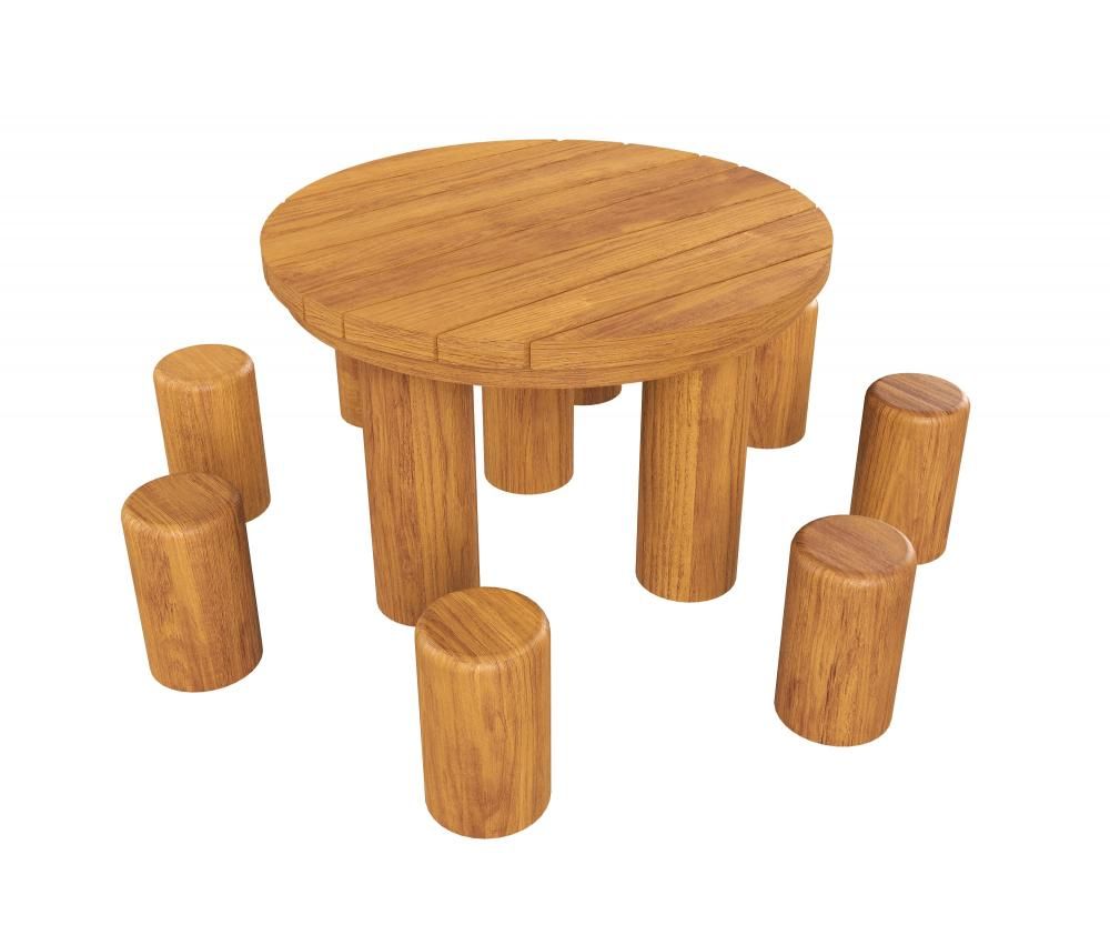 Фото Стол с пеньками HARDWOOD «Лесная поляна»