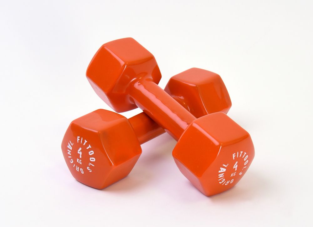 Гантель в виниловой оболочке 4 кг (Цвет - оранжевый)
