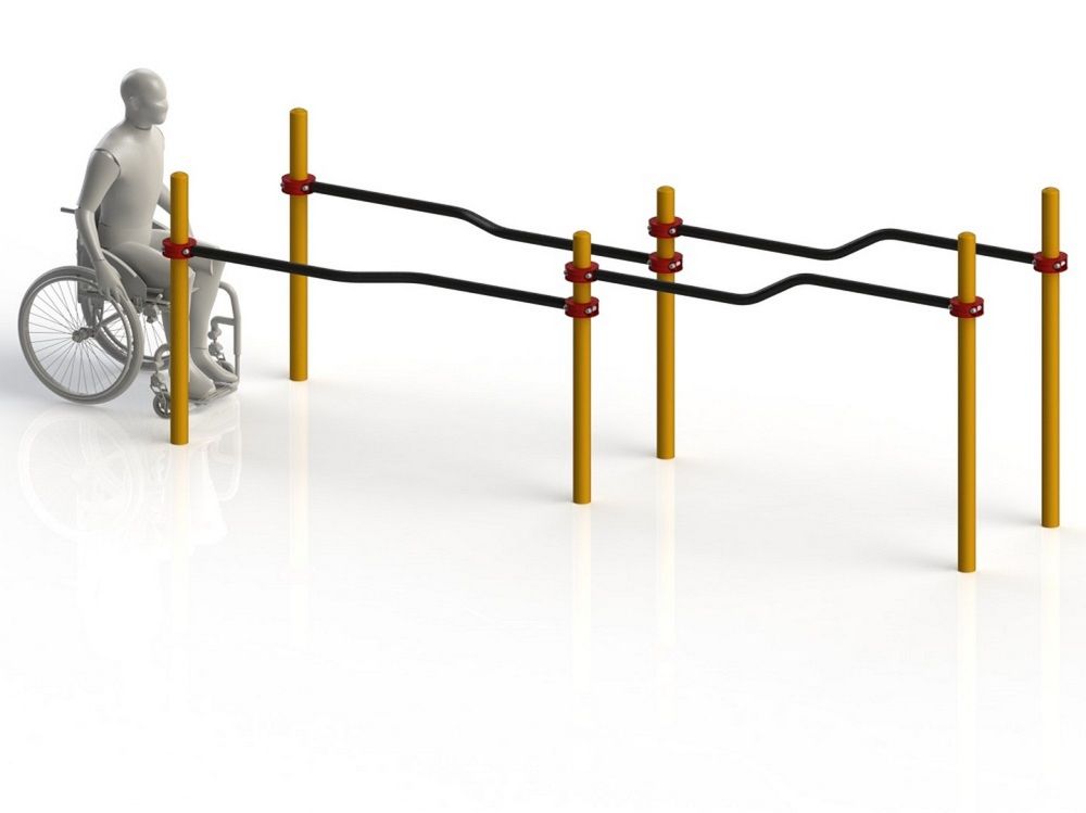 Фото Брусья параворкаут изогнутые разноуровневые Pioner A11816