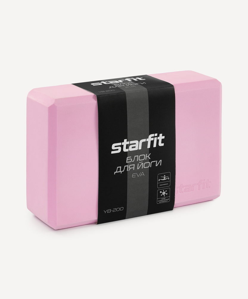 Фотографии Блок для йоги YB-200 EVA, розовый пастель