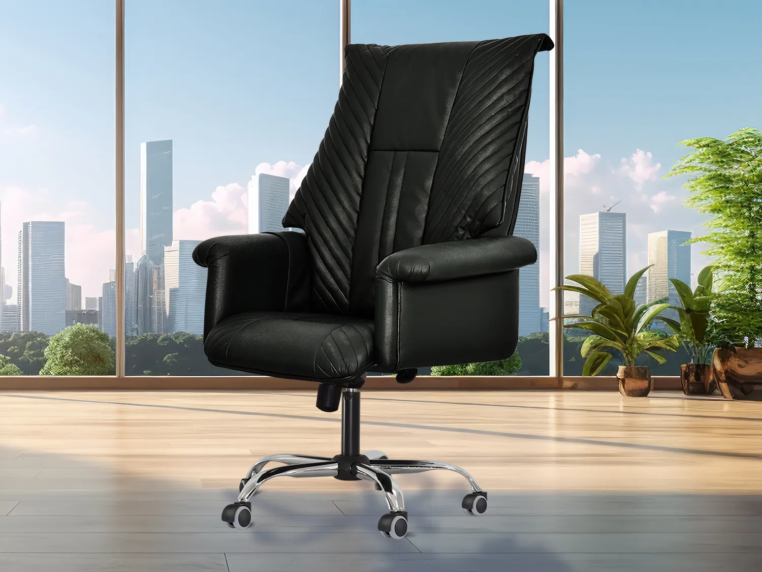 Офисное массажное кресло EGO President EG1005 Антрацит (Арпатек)