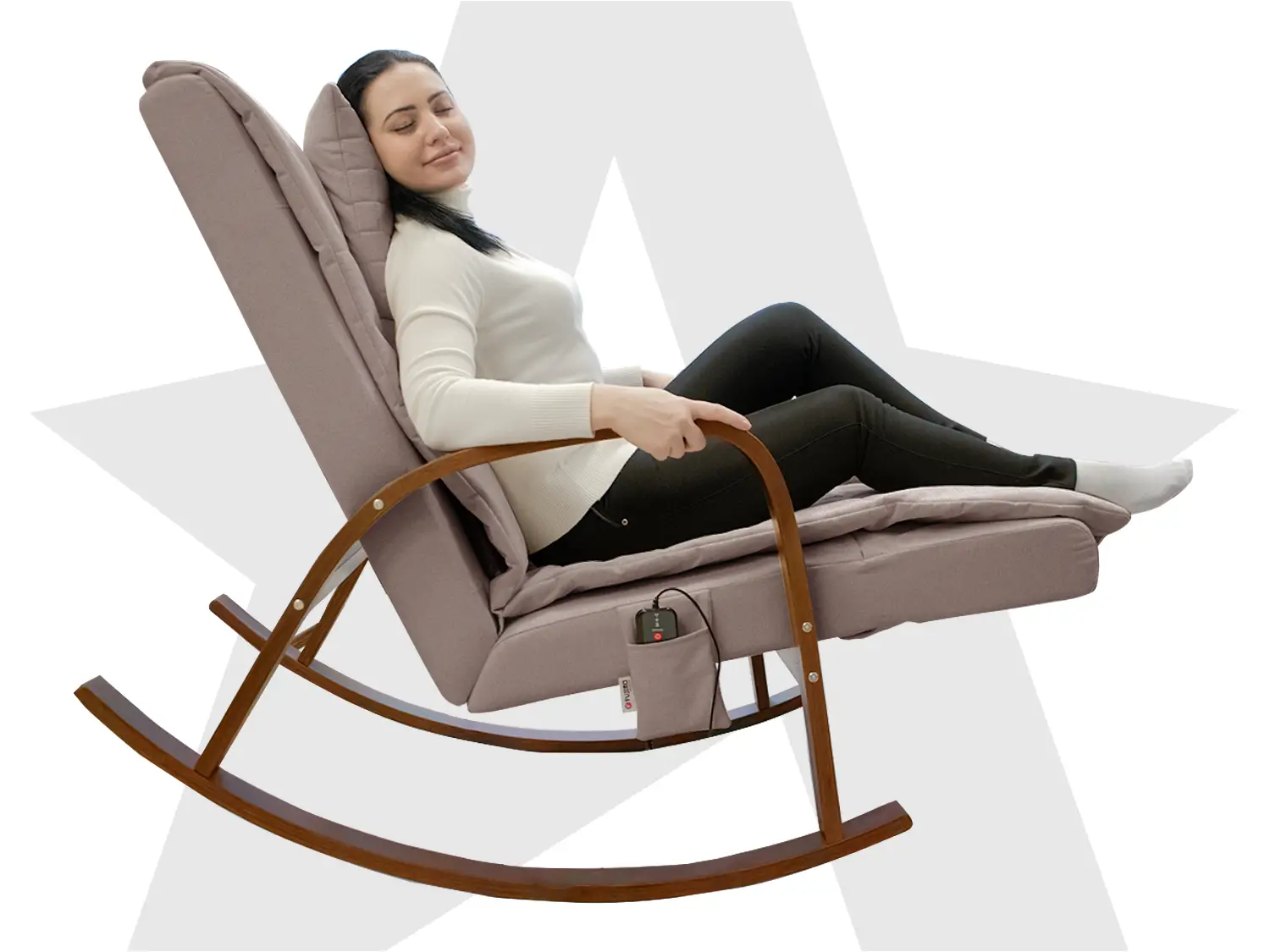 Массажное кресло качалка FUJIMO Time2Chill Latte (Tailor 3) боковины Орех