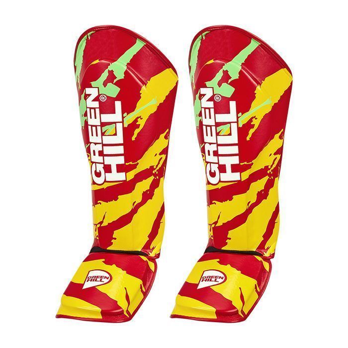 Фото Защита голень-стопа Green Hill Jumbo красно-желтая SIJ-2166