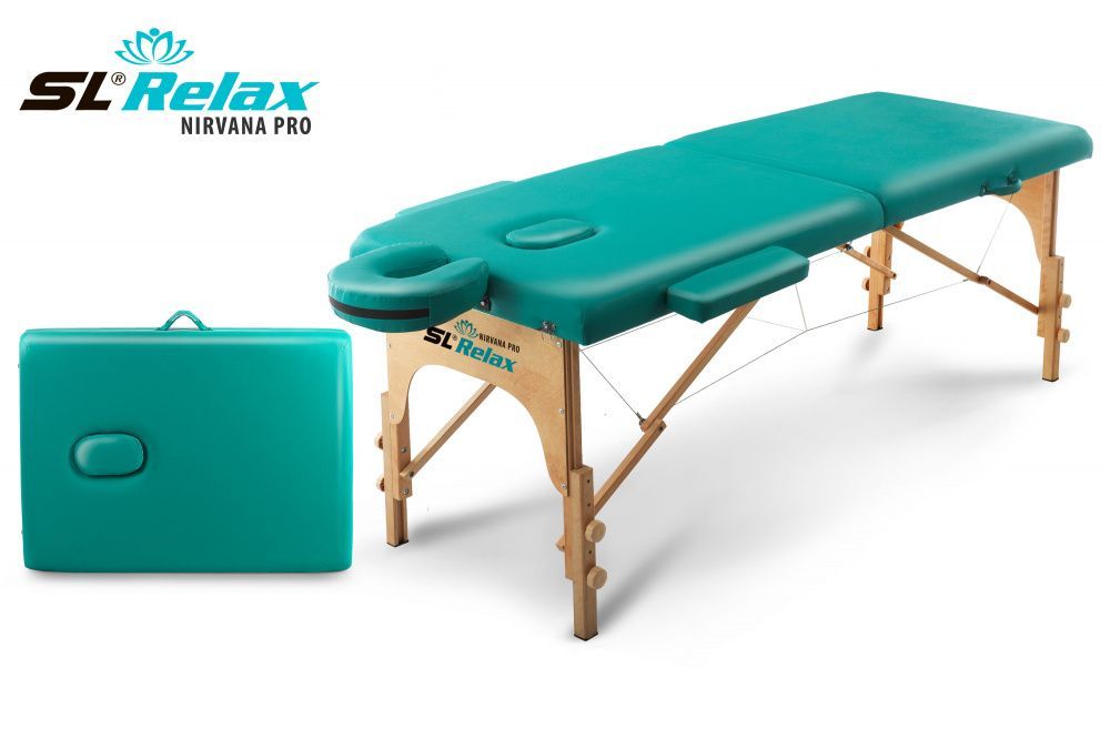 Фото Массажный стол Relax Nirvana Pro бирюзовая кожа