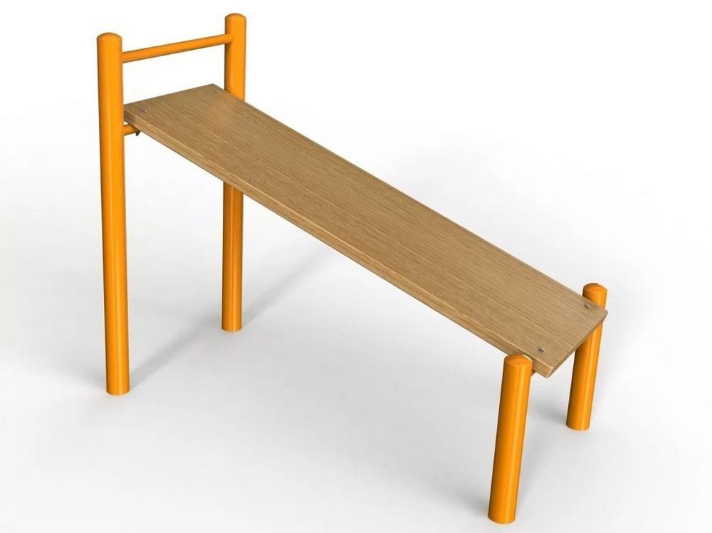 Фотографии Лавочка Воркаут для пресса с уклоном и перекладиной Pioner A17361