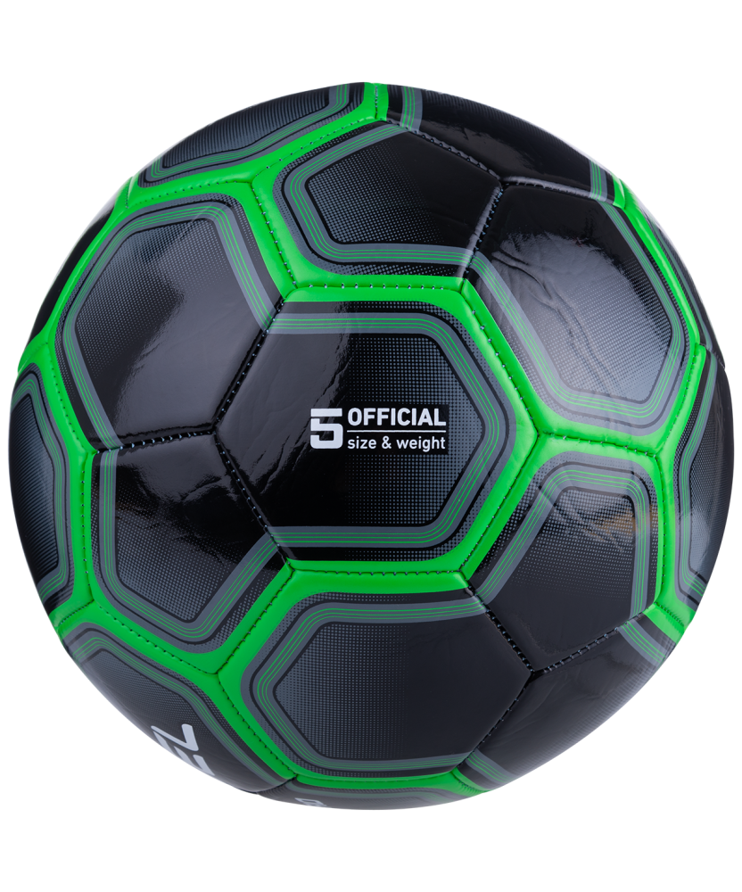 Фотографии Мяч футбольный Intro №5, черный/зеленый