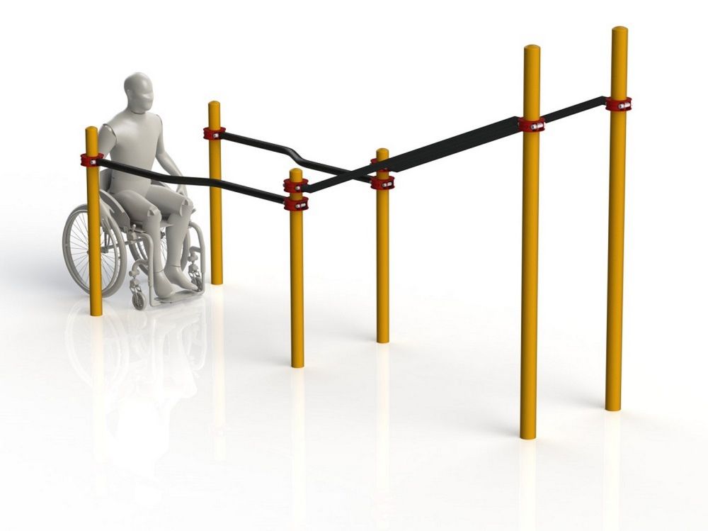 Фотографии Брусья двойные в подъем с подъездом для колясочников  Pioner A11840