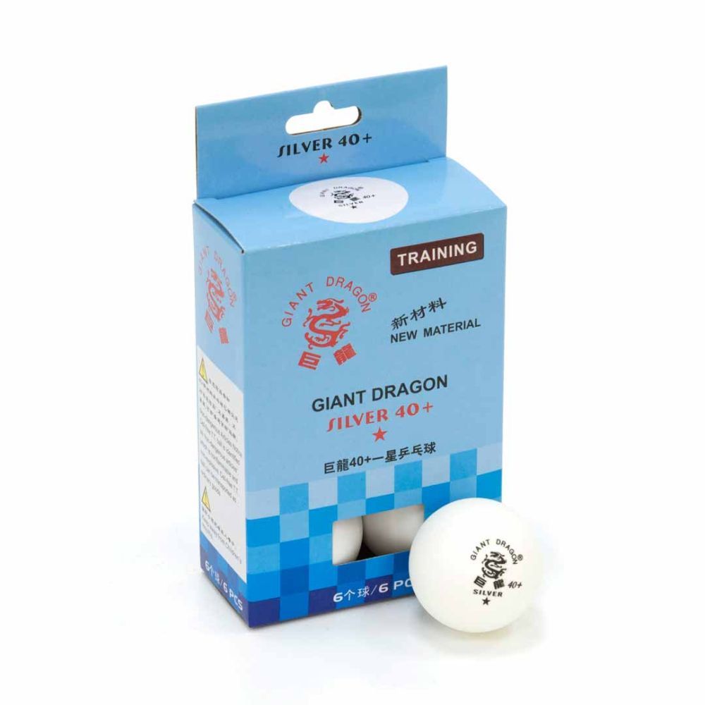 Фото Мячи Dragon Training Silver 1* New (6 шт, бел.) в коробке