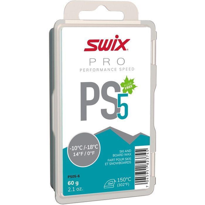 Фотографии Парафин углеводородный Swix PS5 Turquoise (-10°С -18°С) 60 г.