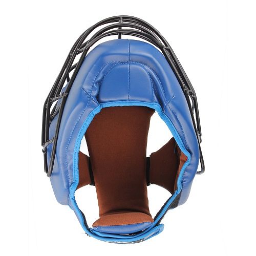 Фотографии Шлем для рукопашного боя с защитной маской (иск.кожа) Jabb JE-6012, синий, размер