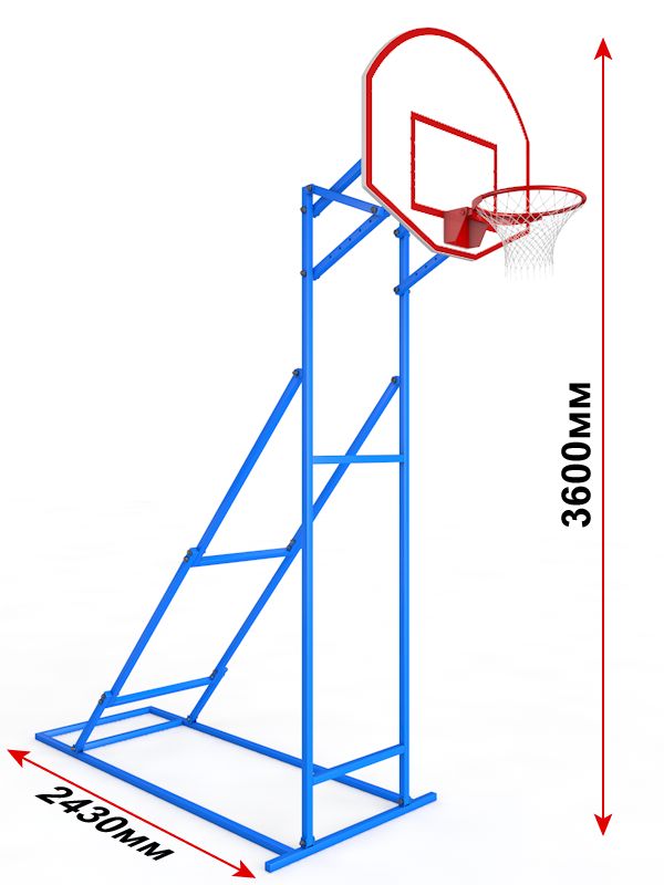 Фотографии Стритбольная стойка щит из фанеры, мобильная с регулируемой высотой  Pioner A13419
