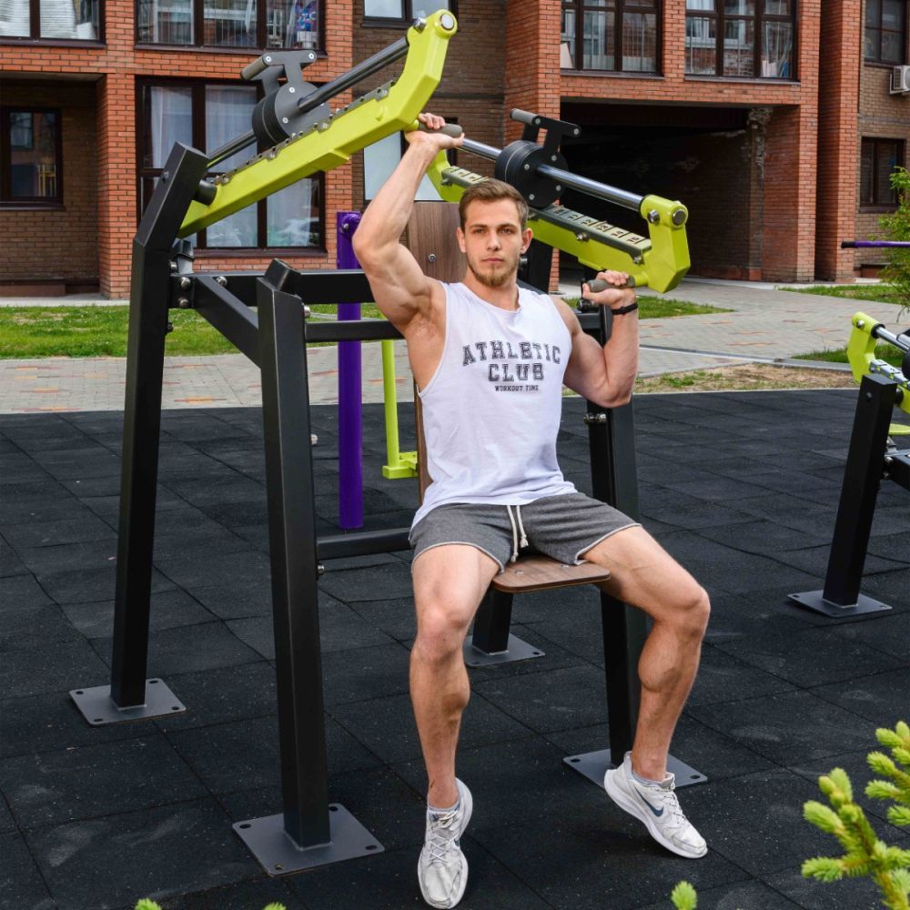 Фотографии Уличный тренажер Жим вверх с переменной нагрузкой