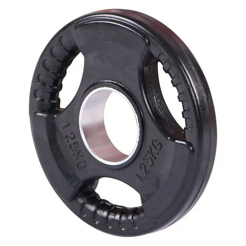 Фото Диск обрезиненный тренировочный с тройным хватом OKPRO OK2005 1,25 кг