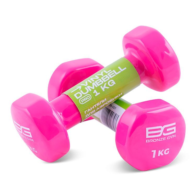 Фото Гантели для аэробики виниловые BRONZE GYM,1 кг., пара.