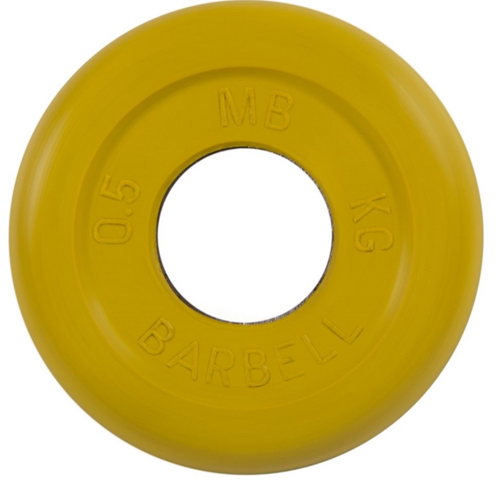 Фото Диск обрезиненный d31мм MB Barbell MB-PltC31-0,5 0,5 кг желтый