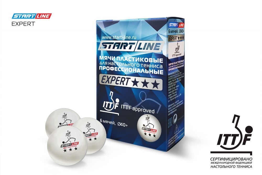 Фото Мячи Start line EXPERT V40+ 3* (ITTF) (6 шт)