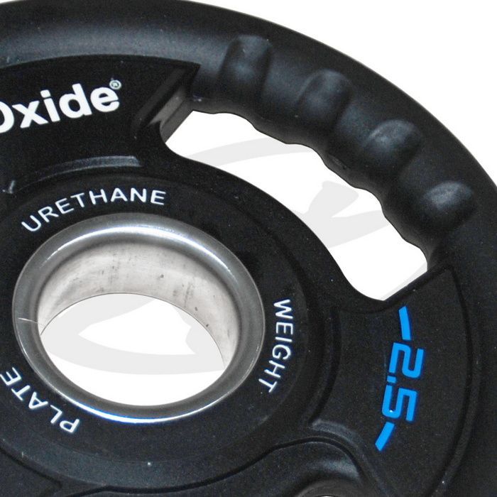 Диск олимпийский Oxide Fitness OWP02 D50мм полиуретановый, с 3-мя хватами, черный 2,5кг.