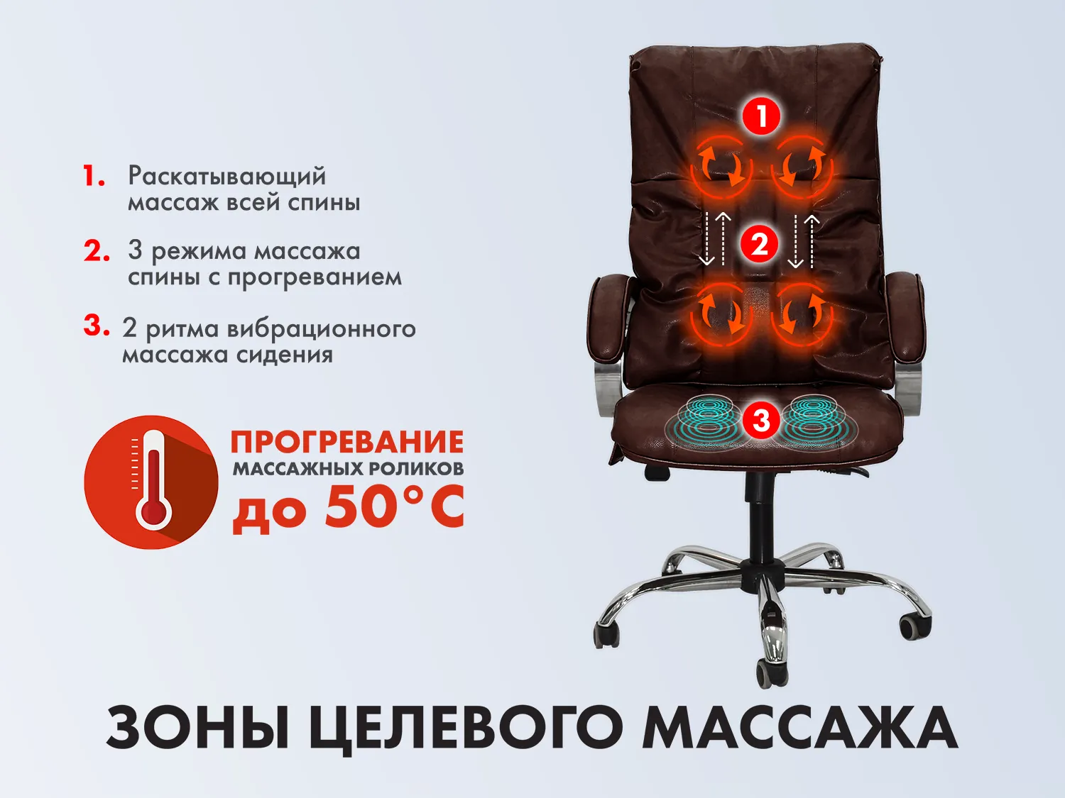Офисное массажное кресло EGO BOSS EG1001 LKFO ШОКОЛАД (Арпатек)